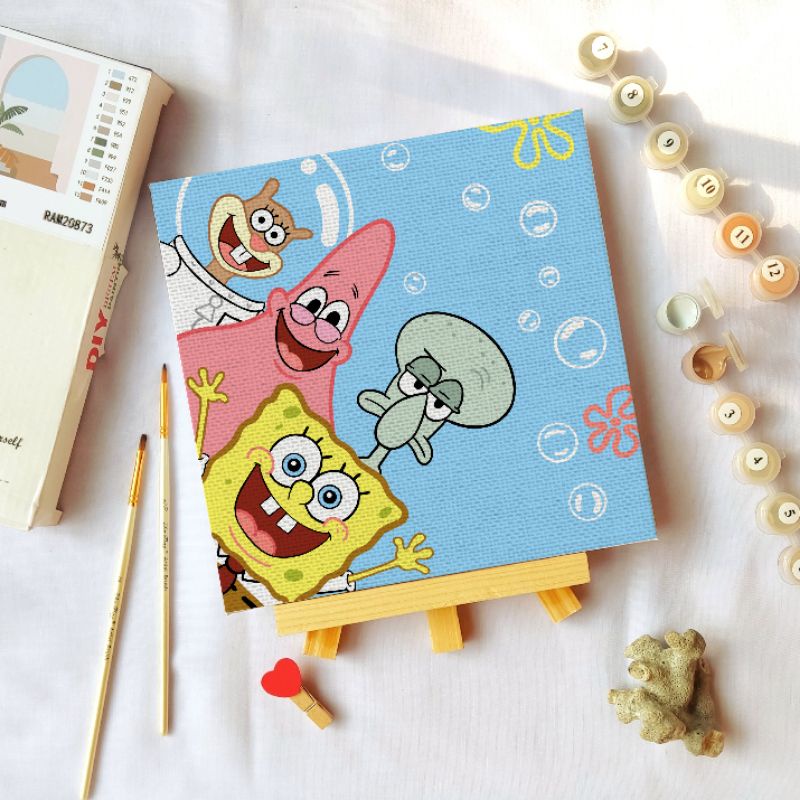 Jual Paint by Numbers 20x20cm Spongebob SquarePants Series Shopee