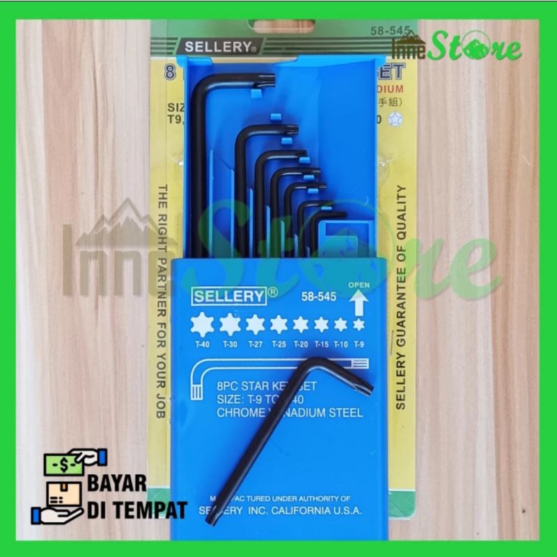 Sellery Kunci L Bintang Set 8pcs