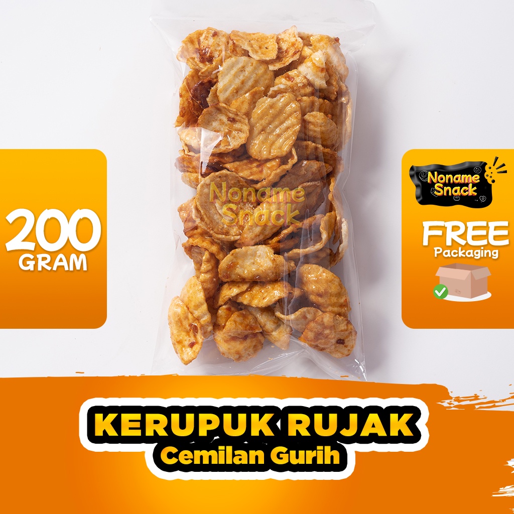 NoName Snack - Kerupuk Singkong Bumbu Rujak Keripik Cemilan Grosir 200G