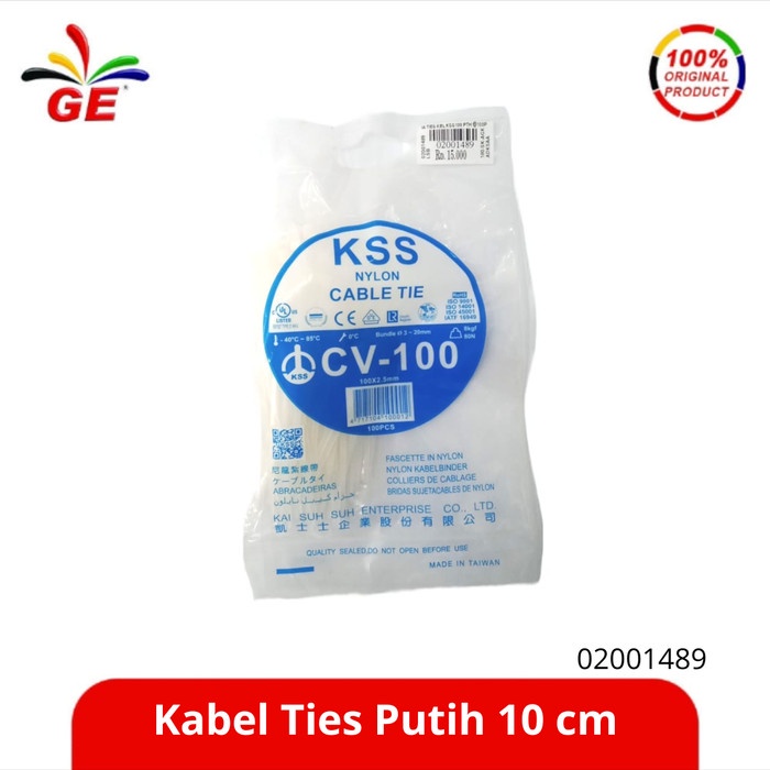 

GE - Kabel Ties Putih 10 cm 02001489