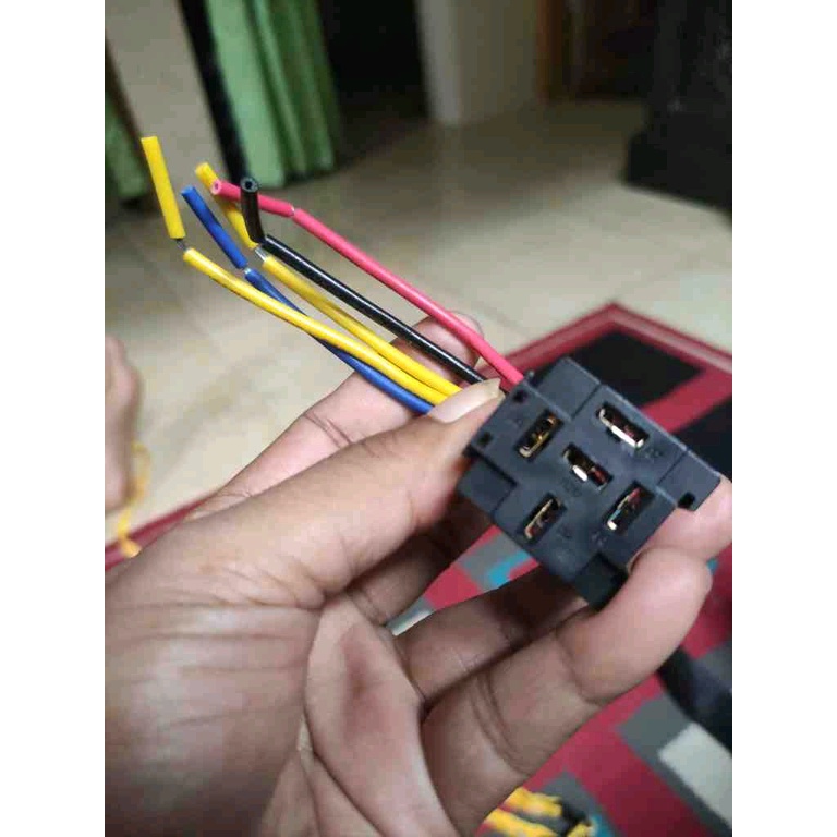 Socket Relay Klakson + Kabel / Kabel Soket Relay 4 / 5 kaki pin