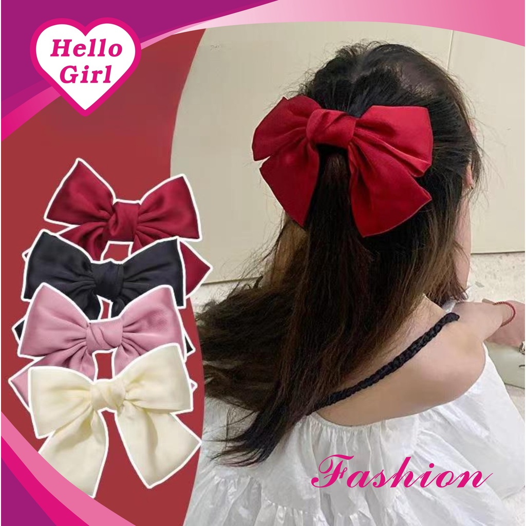 (Hello Girl)F190 Jepit Rambut Wanita Model Bowknot Gaya Korea Import