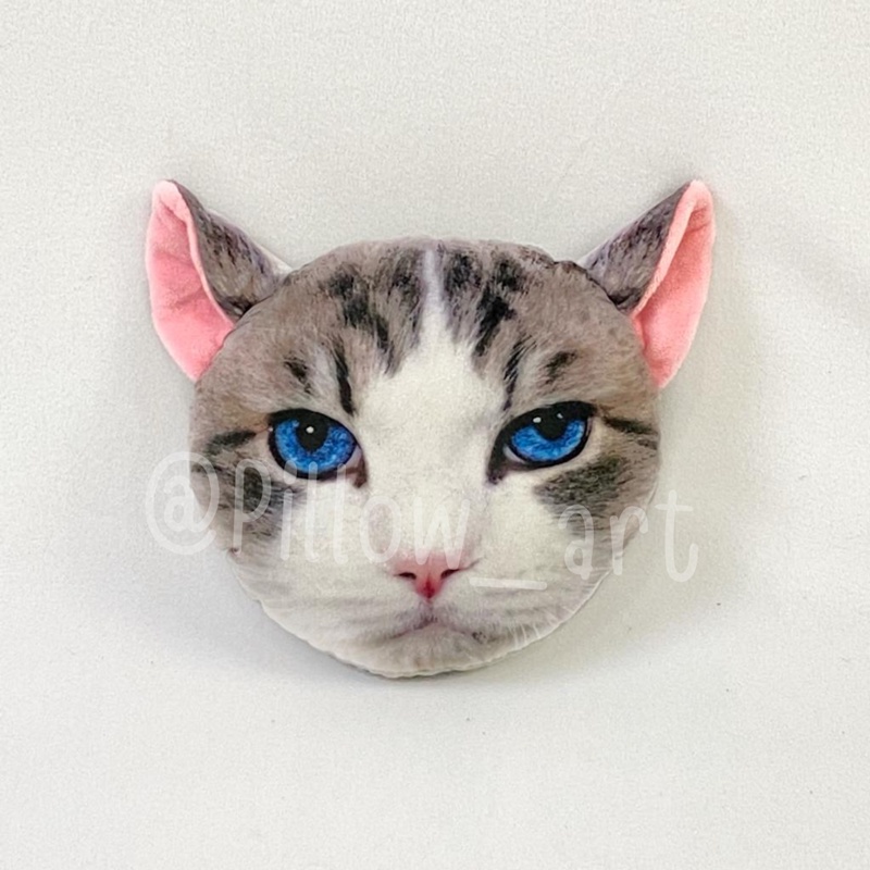 Pillowart - Bantal Kepala Kucing Bulat Size L -  ART089