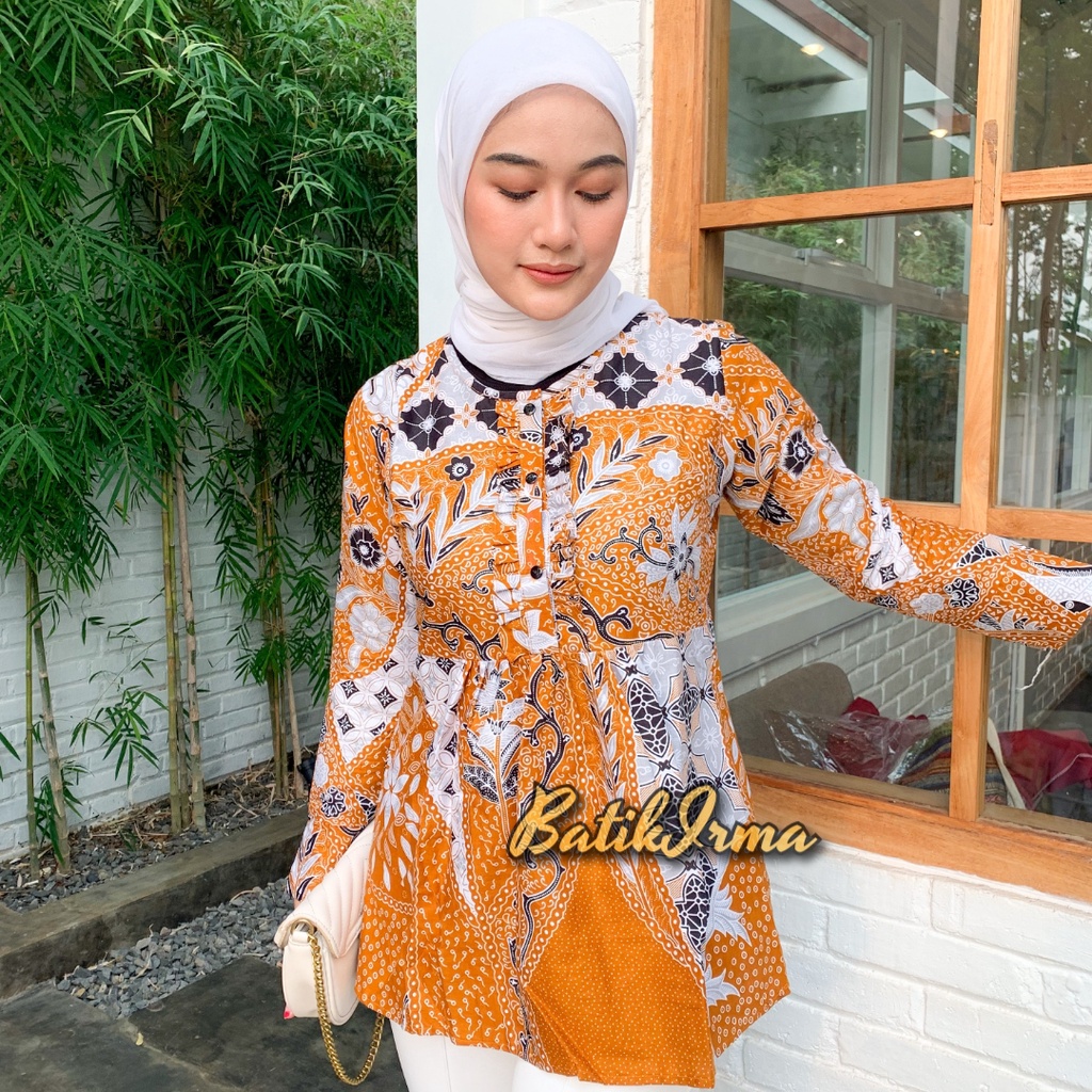 Blouse Batik Wanita Kancing Depan Busui Terbaru Blouse Batik Manoby Batik Irma