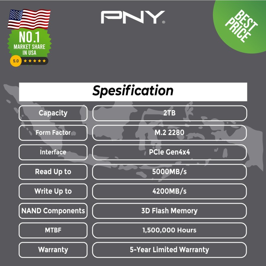 SSD PNY NVME CS2241 2TB Gen 4x4