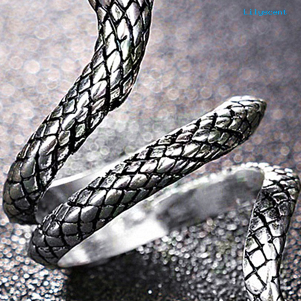 [LS] Cincin Jari Bentuk Ular Perhiasan Hadiah Alloy Punk Cobra Snake Shape Ring Untuk Pesta