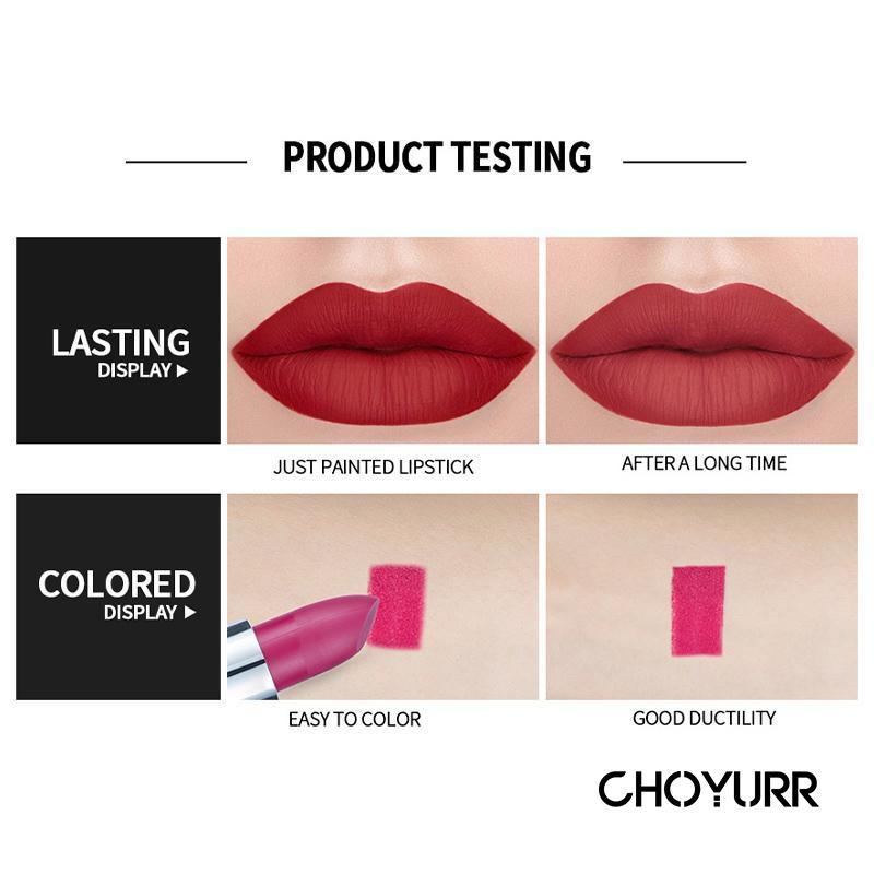 【COD】Lipstick Matte Lembut Warna banyak variasi Anti Air Lipstik VelvetTahan Lama Warna Melembabkan Lipstik Batang-CH