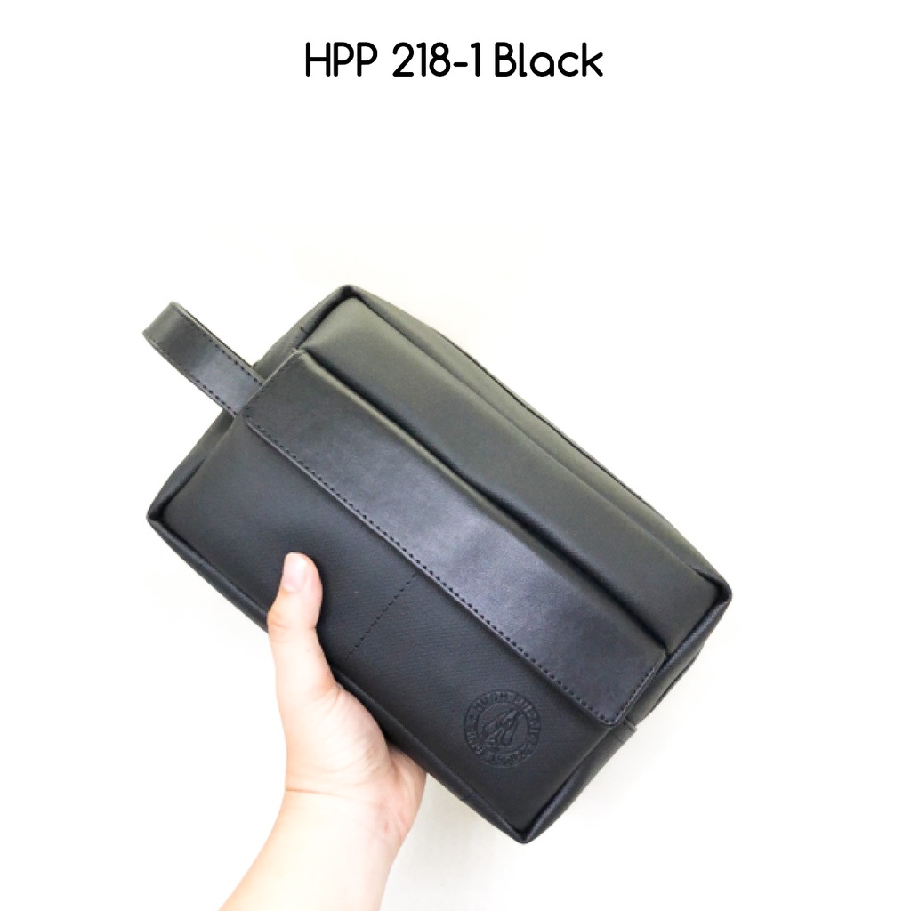 clutch pria hushpuppies 218-1 black premium quality best seller clutch cowok