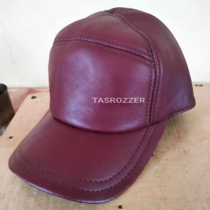 Topi kulit asli Garut model Marlboro