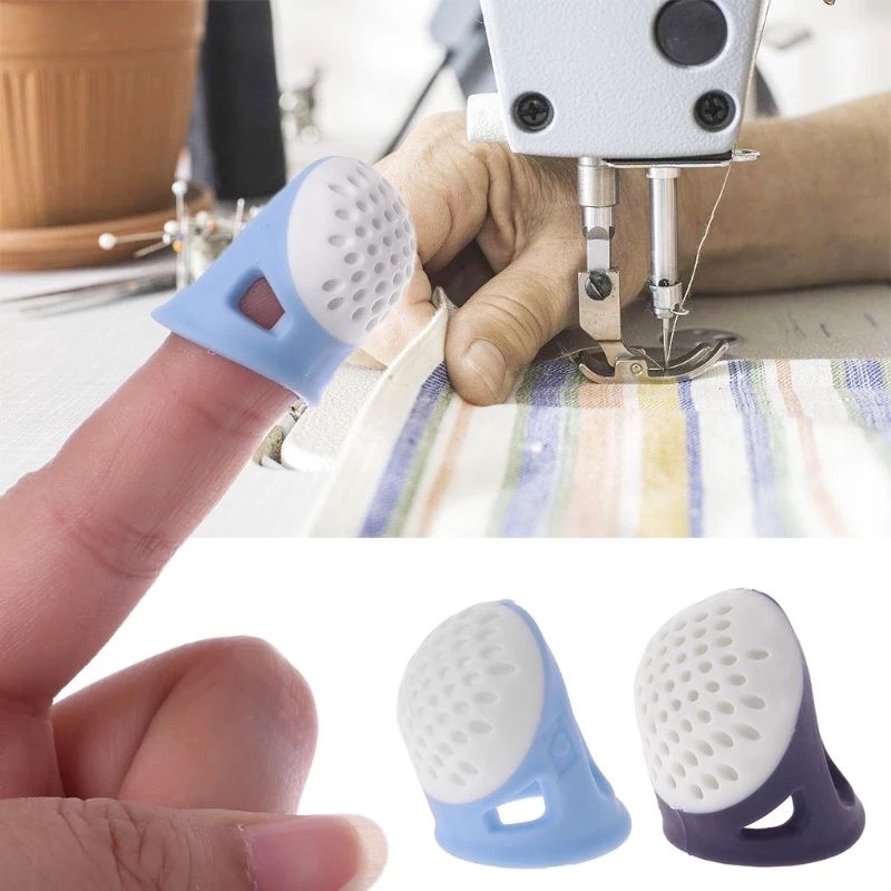 Kreatif DIY Silicone Thimble Non-stick Finger Cover Cross-stitch Jahit Aksesoris Anti-slip Jari Perlindungan Perlengkapan