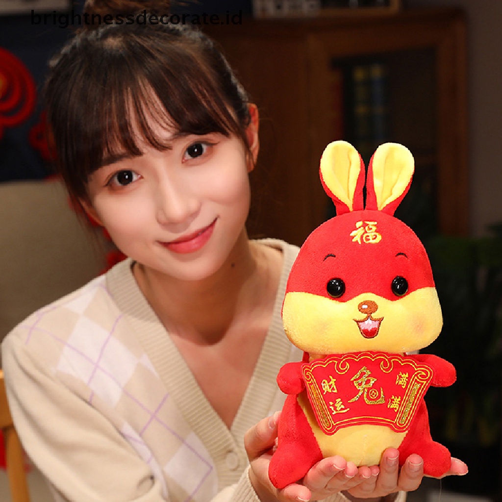 [Birth] 2023tahun Baru Tang Suit Gaya Cina Kelinci Mainan Mewah Lucky Bunny Boneka Boneka [ID]