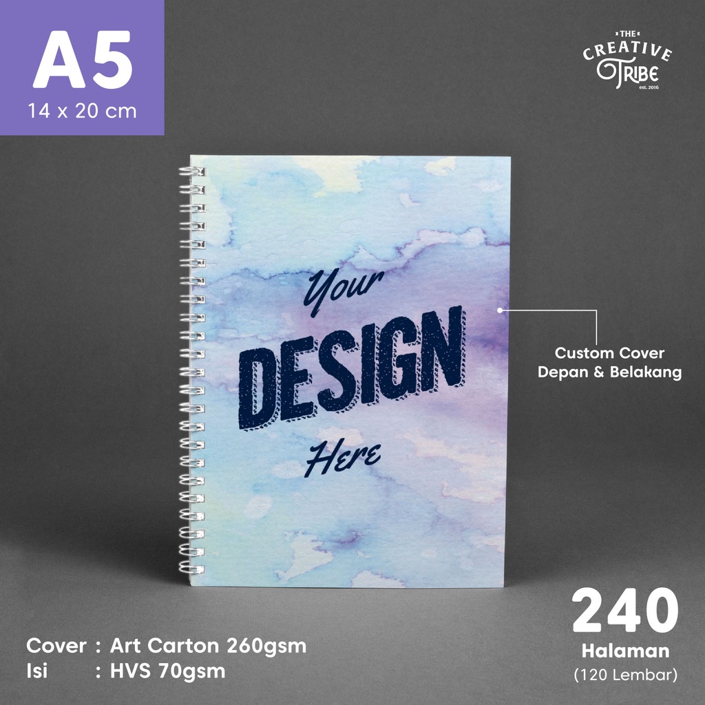 

Notes A5 Spiral - 240 Halaman HVS / Catatan / Blocknote Custom