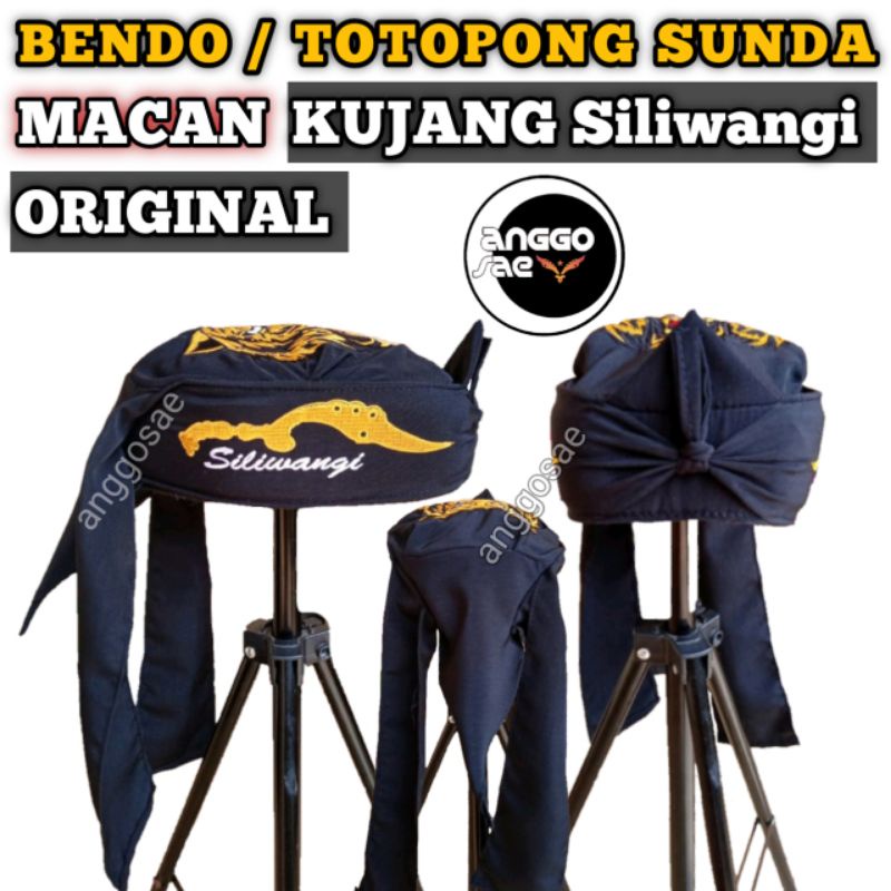 Stelan Baju Pangsi Dewasa BSY Bendo Bordir Kujang Macan Siliwangi Totopong Sunda Hitam Polos Makuta wangsa Udeng Sunda Blangkon Sunda Baju Adat Budaya Sunda