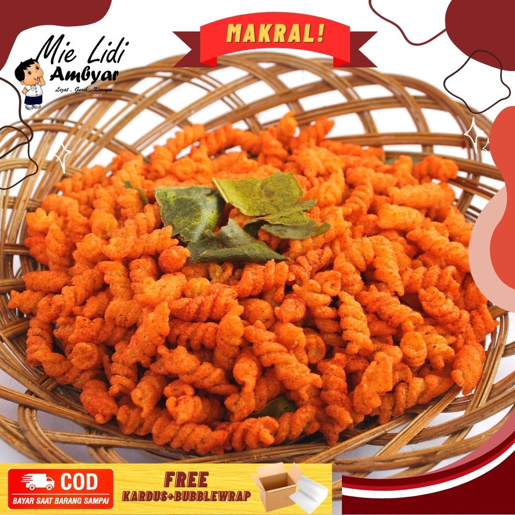 

makaroni spiral/makaroni pedas daun jeruk/keripik pedas/makanan ringan/daun jeruk/keripik//makanan pedas /kripik pedas /pedas /jajan pedas /makroni spiral /makanan ringan pedas /makaroni spiral 1kg