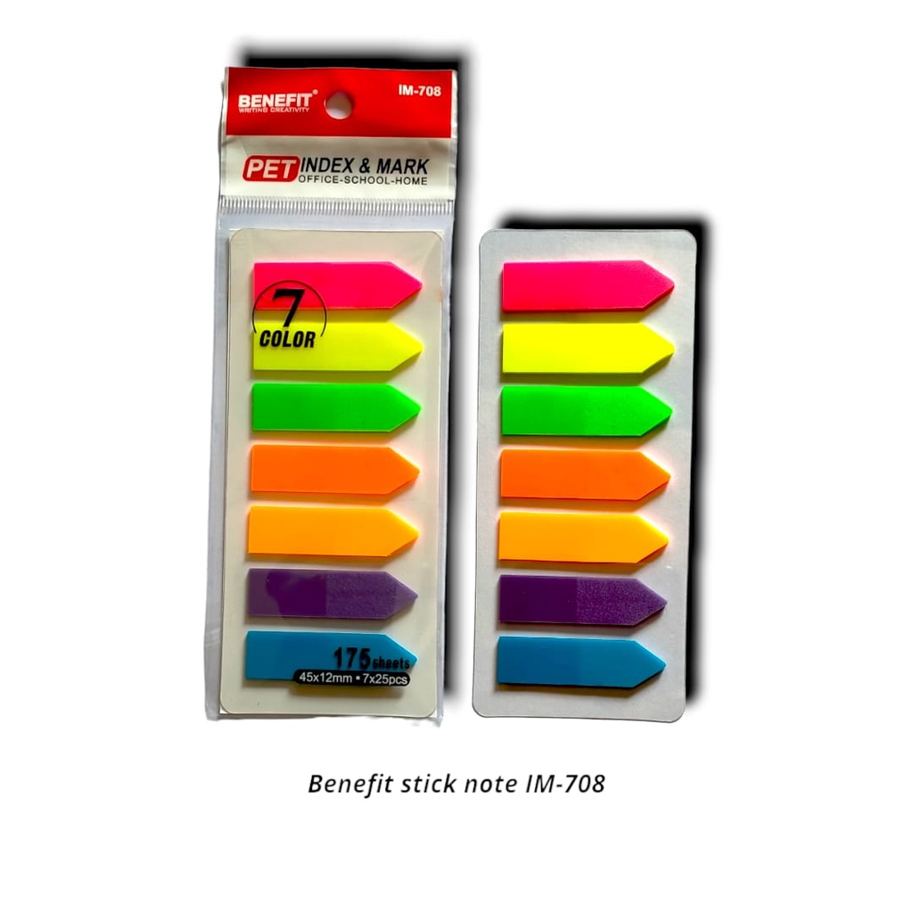 

STICKY NOTES INDEXER PEMBATAS BUKU PLASTIK PENANDA HALAMAN BUKU 7 WARNA