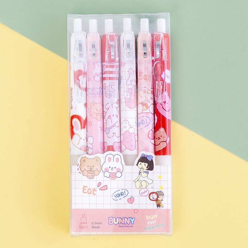 Pulpen Mekanik Motif Kartun 1 Set 6 pcs - JT0024