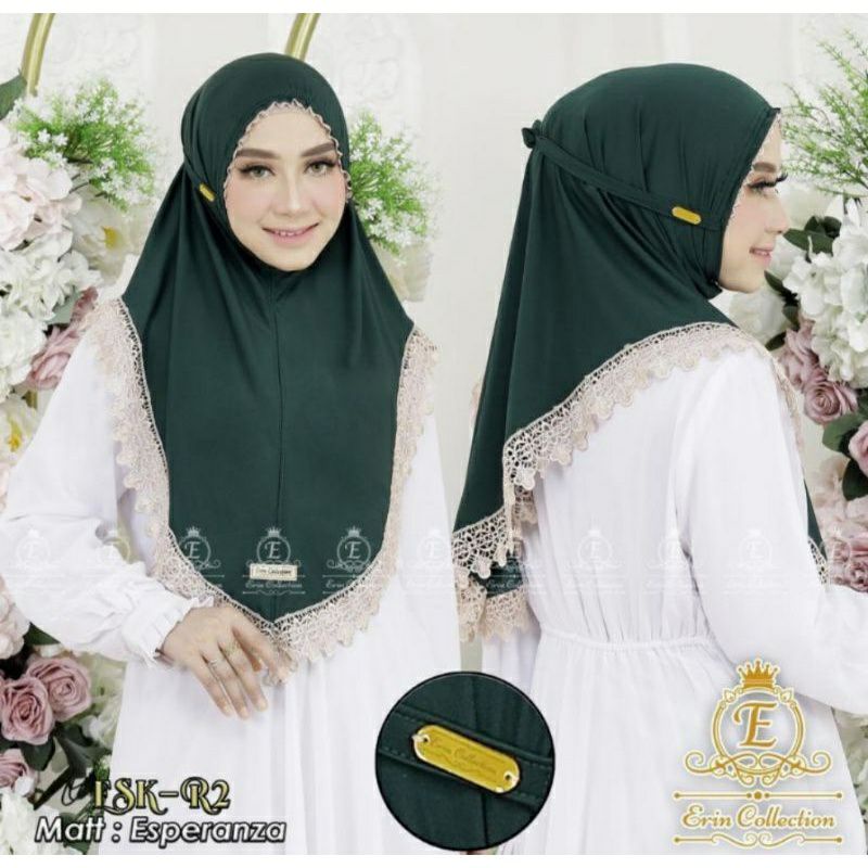 Hijab Instan Kerut Renda/ Bergo Kerut Renda/ Jilbab Kerut Renda