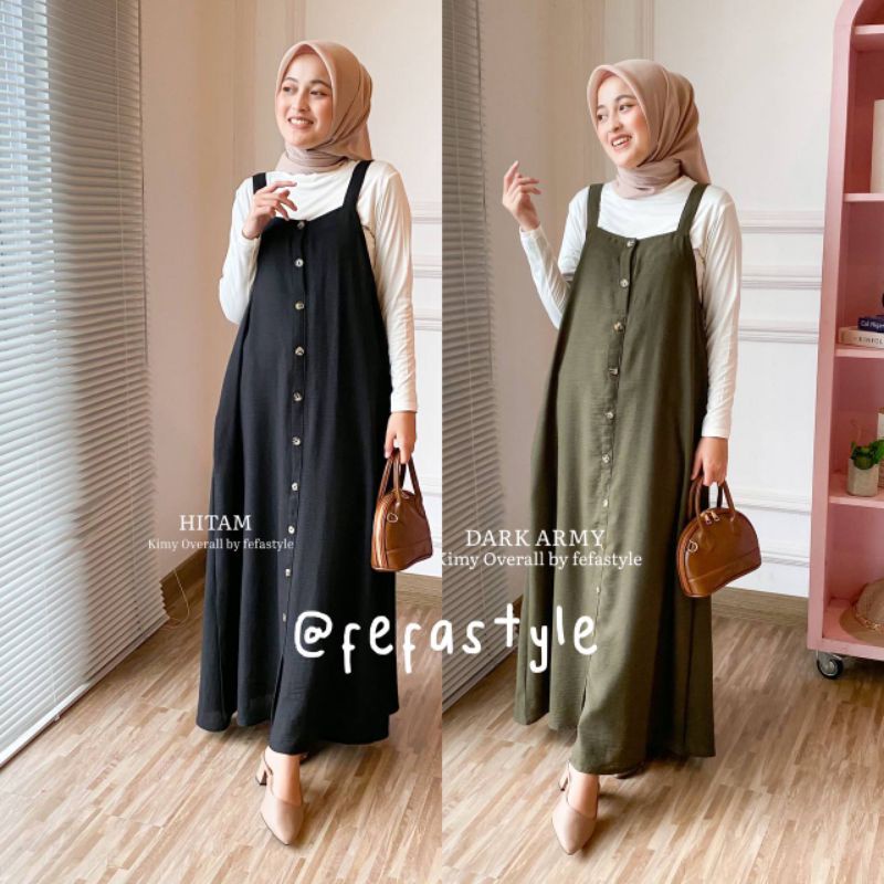 OVERALL WANITA - KIMY OVERALL Bahan LINEN CRINKLE