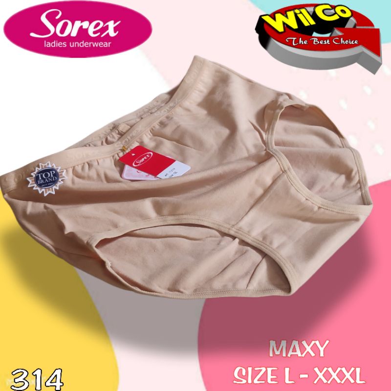 K314 - (Harga Per 1 Potong) CELANA DALAM WANITA PAKAIAN WANITA PAKAIAN DALAM SOREX MAXY JUMBO SIZE L - XXXL