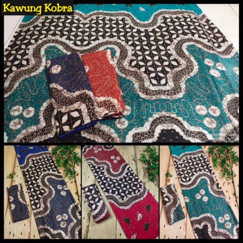 Kain Batik Printing Modern Kawung Kobra Kain Meteran Bahan Baju Batik Pekalongan Seragam Bridesmaid 