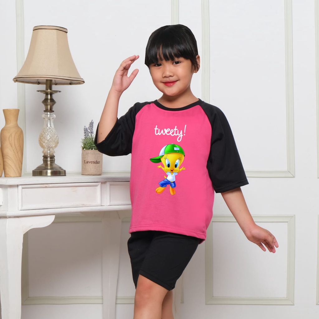 Hzl_outfit Baju Setelan Anak Perempuan Tweety