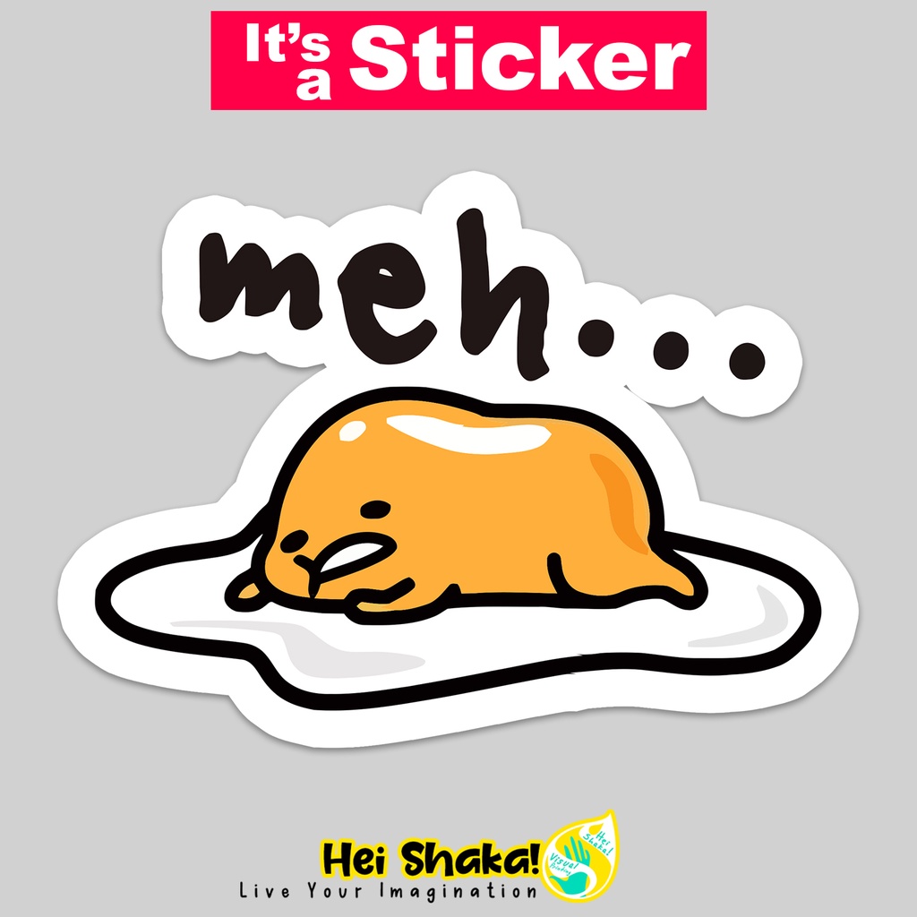 

Stiker Gudetama Meh Sticker Tempelan Lucu Cute Bahan Vinyl Anti Air