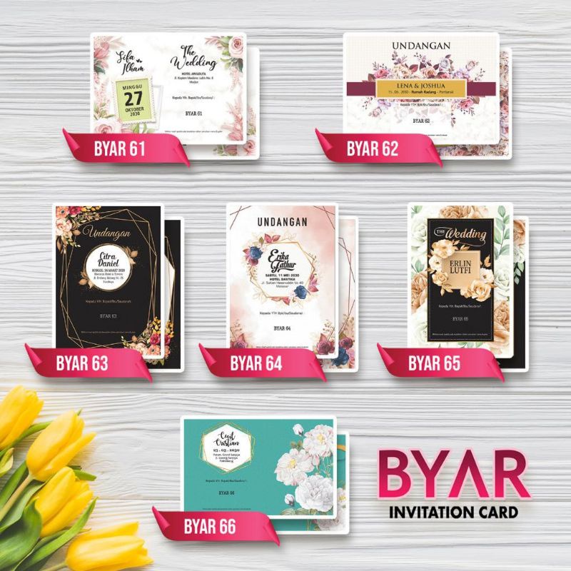 

Undangan Pernikahan Murah Cetak Blanko BYAR 61 - 66