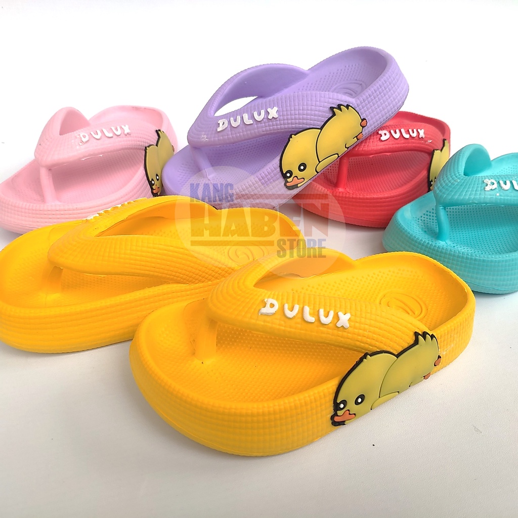 Habenkids Sandal Japit Anak Kecil Cewek Cowok Terbaru Karakter Bebek 2 - 5 Tahun Dulux 510D