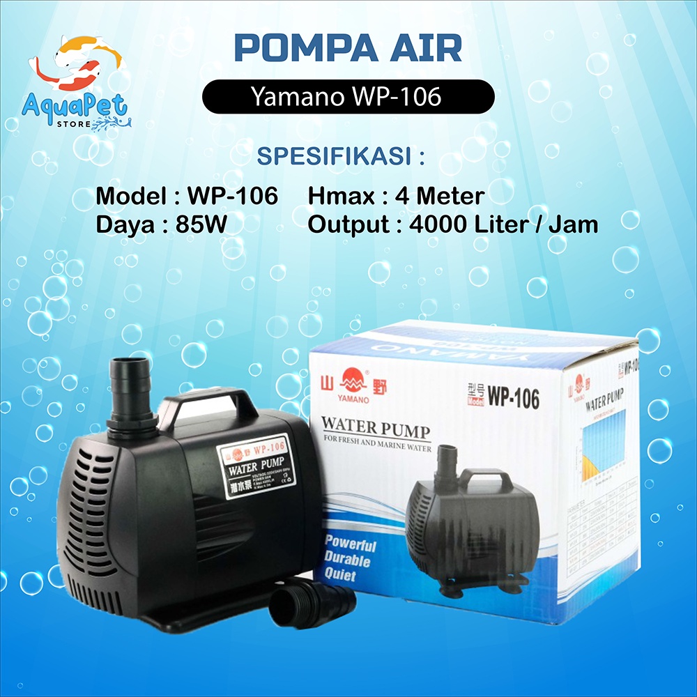 Yamano Wp-106 Wp 106 Wp106 Pompa Air Celup Power Head Aquarium Aquarium Kolam Hidroponik