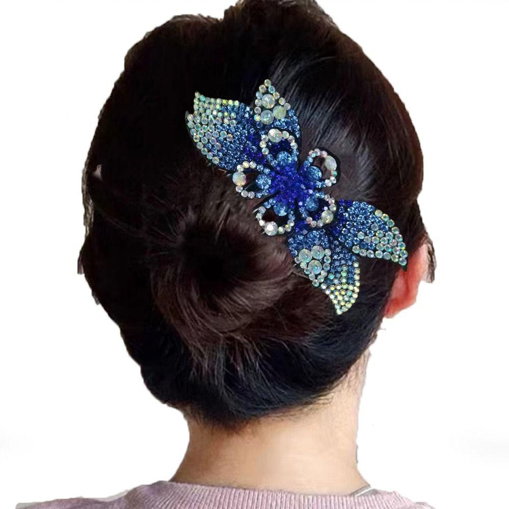 Needway   Sisir Rambut Wanita Manis Vintage Korea Jepit Ponytail Holder Hair Maker Bun Zircon Kristal Jepit Rambut