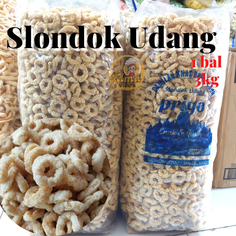 1 BAL 3KG SLONDOK UDANG / LANTING UDANG MAKANAN KHAS MAGELANG SNACK KILOAN MURAH ALMA.SNACK