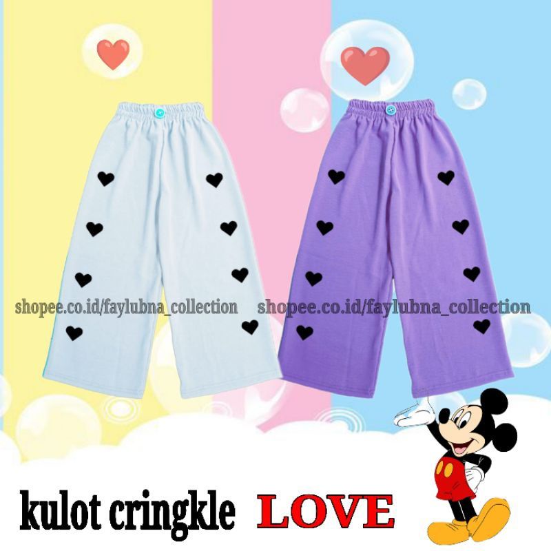 KULOT CRINKLE LOVE ANAK USIA 4-10 TAHUN