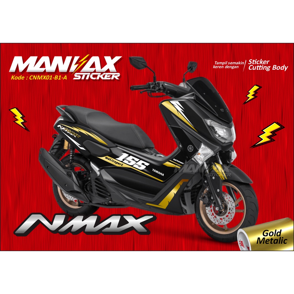 Jual Cutting Nmax Hitam Stiker Cutting Nmax Old Metalik Series