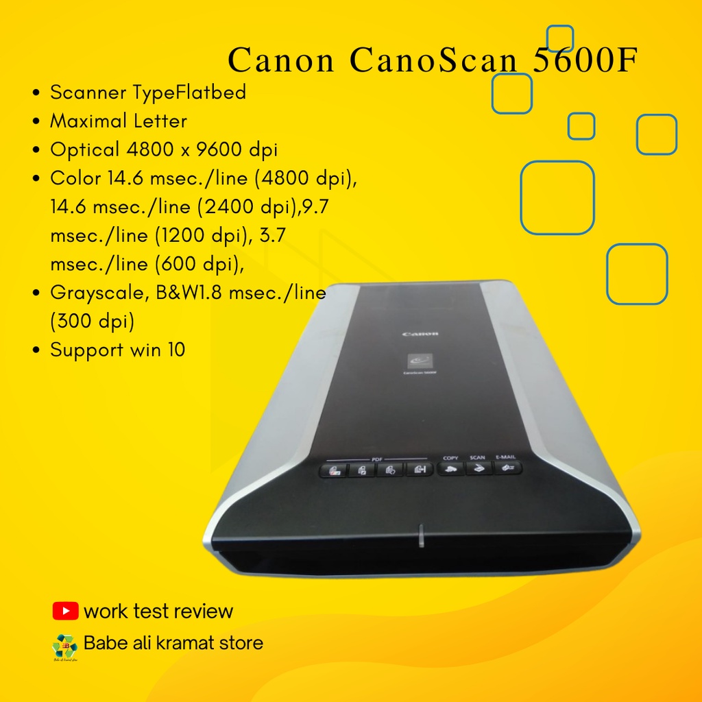 Scanner Canon CanoScan 5600F platbed 9600 dpi color maximal dukumen letter non Folio F4 bisa sacan k