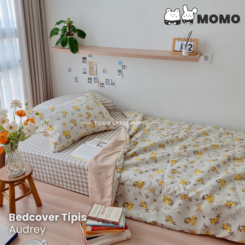 Bedcover Single Lite Edition Motif Bunga MOMO - Selimut Saja