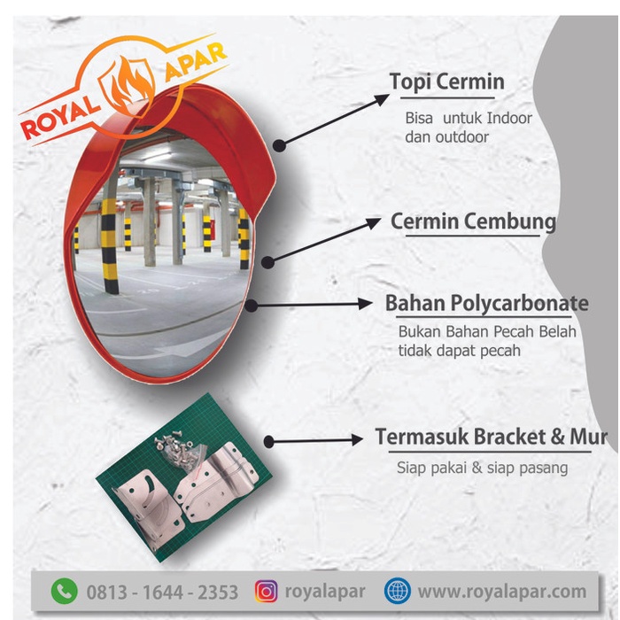

Convex Mirror 80Cm / Kaca Cermin Cembung Simpang Jalan Tikungan 80 Cm