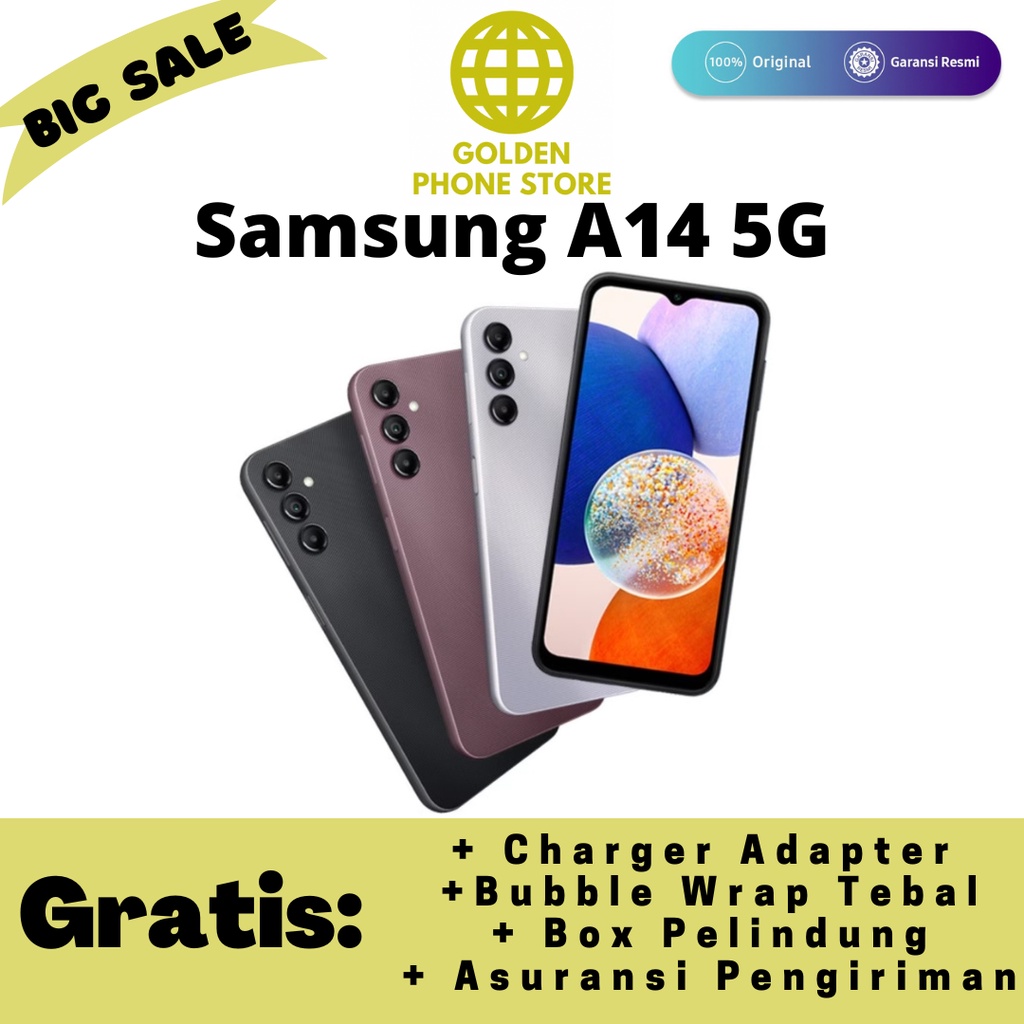 Samsung Galaxy A14 5G 6GB/128GB - Original &amp; Garansi Resmi Samsung Indonesia