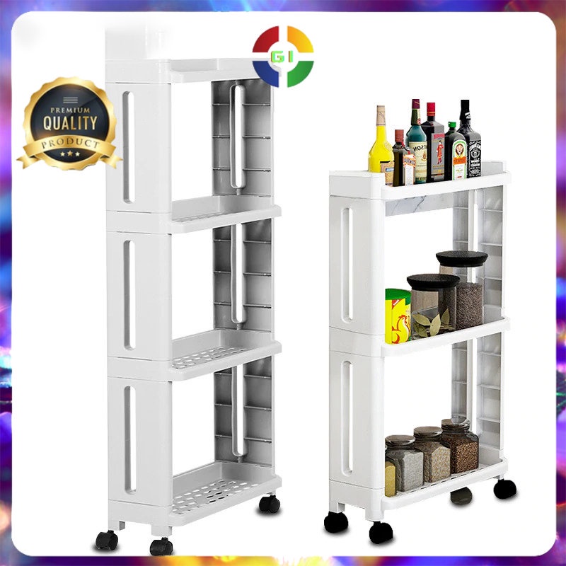 Rak Laci Tingkat Dapur Kitchen Storage Rack 3 Layer Gray