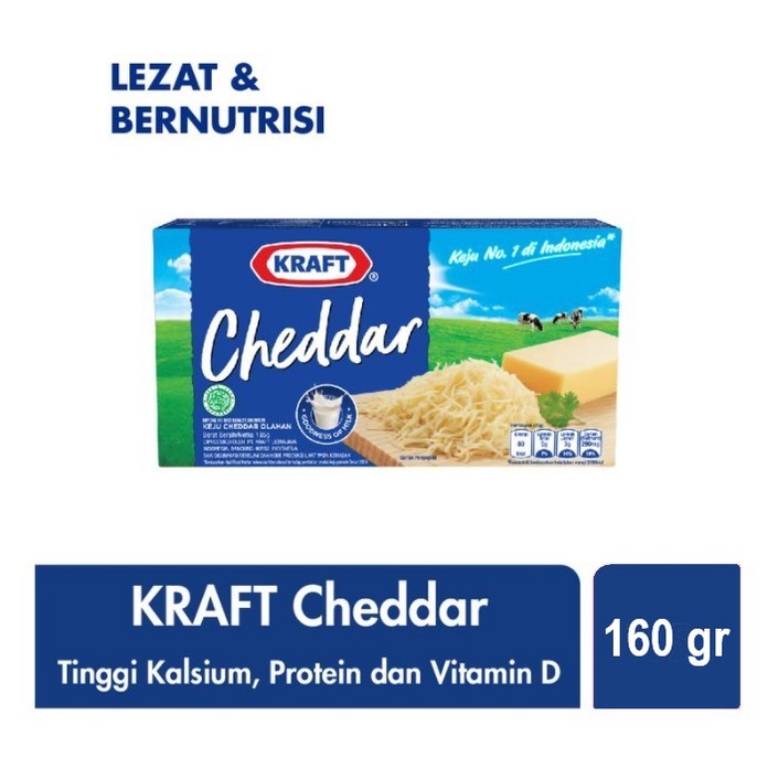 

Kraft Cheddar 160 gr Keju Balok