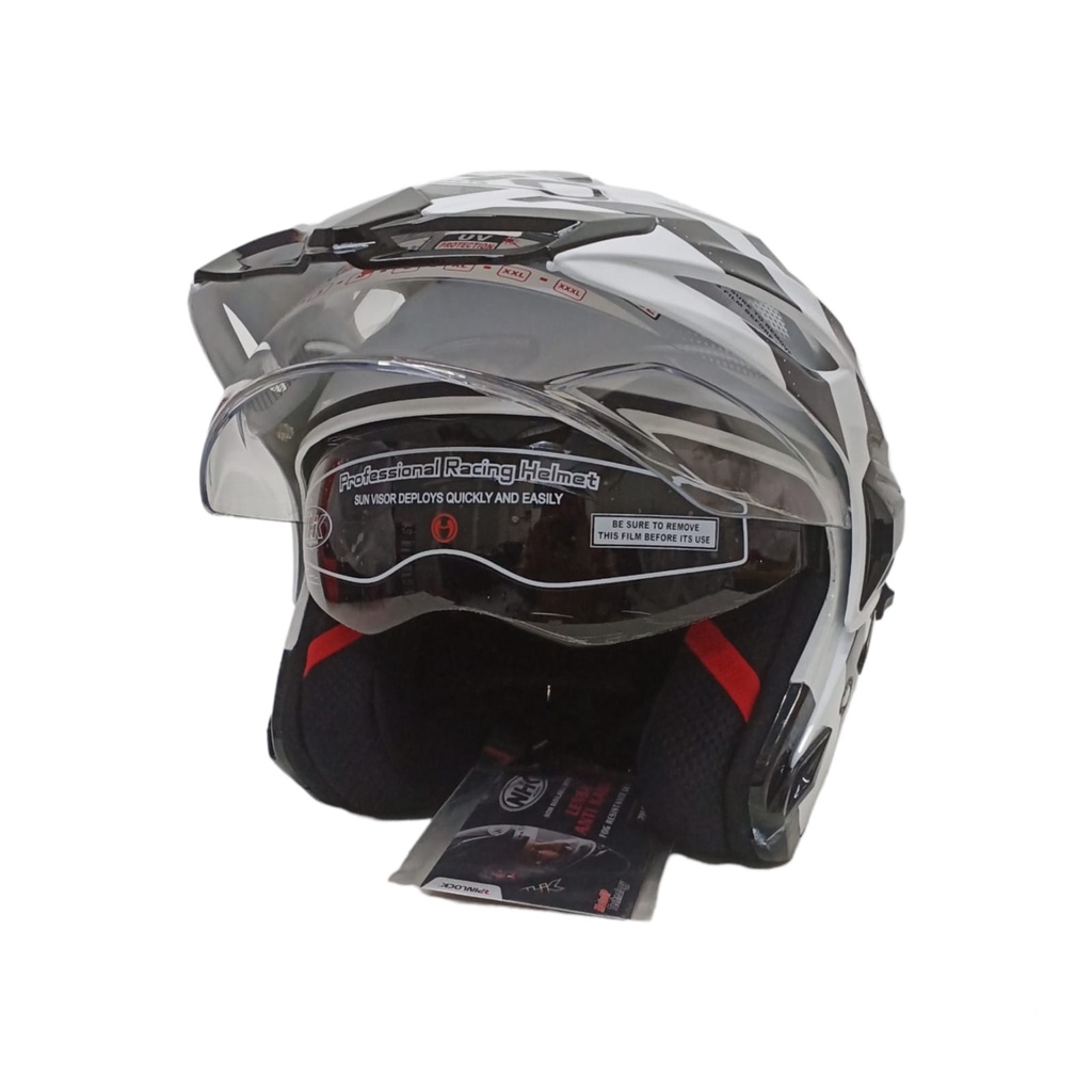 NHK PREDATOR CRYPTON MOTIF ROYAL WHITE BLACK GLOSY DOUBLE VISOR