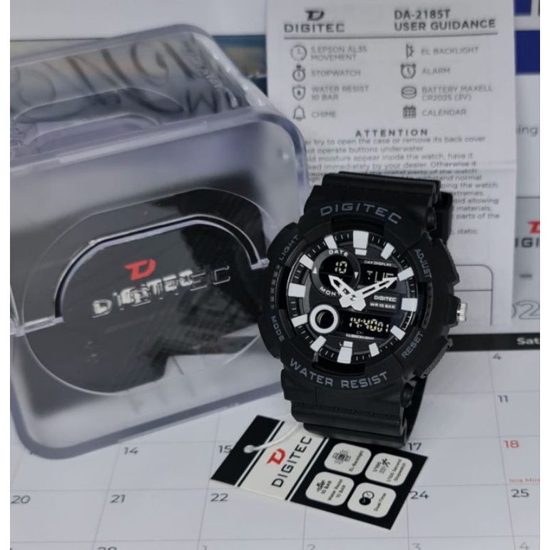 JAM TANGAN PRIA COWOK DIGITEC DA 2185 DIGITEC 2185 ORIGINAL TAHAN AIR TALI RUBBER