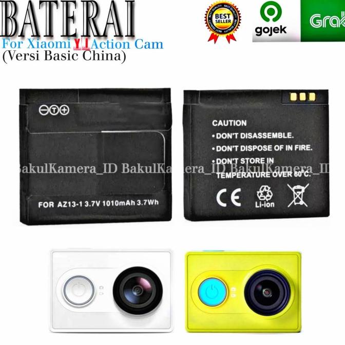 BATERAI XIAOMI YI ACTION CAM AZ13-1 1010 MAH BATTERY YI CAM CHINA