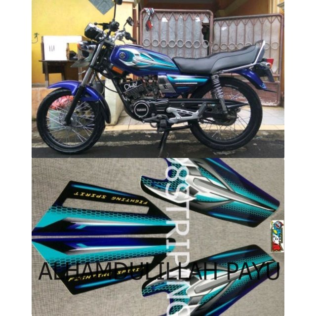 STIKER STRIPING RX KING BIRU TOSCA TAHUN 2007  LIS STANDAR ORI YAMAHA POLET BODY PLISIR