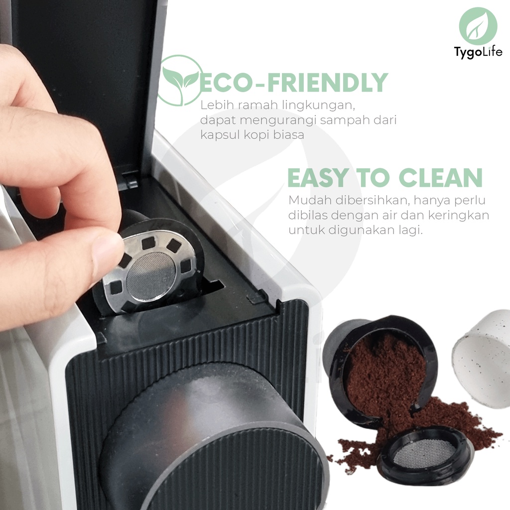 TYGO BULLET REUSABLE/REFILLABLE COFFEE CAPSULE POD PREMIUM STAINLESS FOR NESPRESSO MESIN KOPI KAPSUL