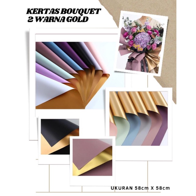 

KERTAS BUKET 2 WARNA GOLD | KERTAS BOUQUET BUNGA