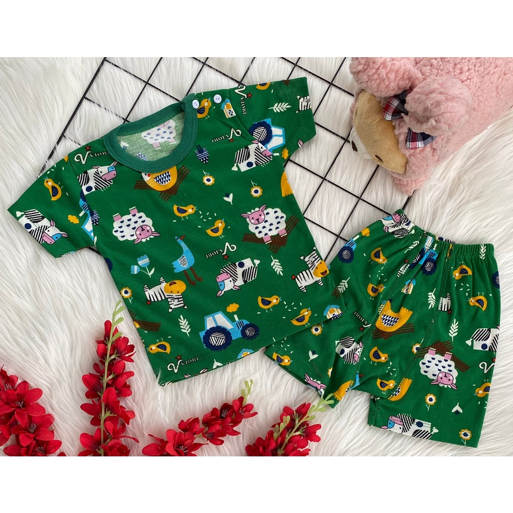 stelan baju anak lucu motif JUNGLE ANIMAL PENDEK CELANA PAMPERS 3-18 bulan