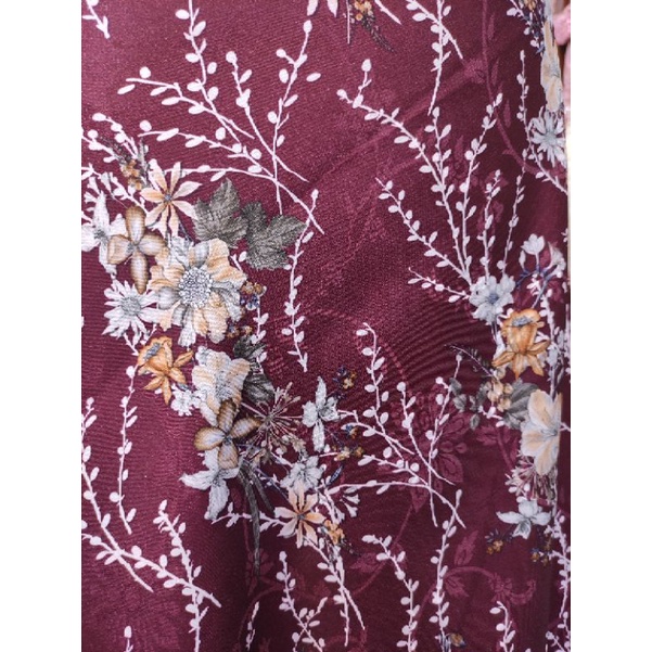 Kain Satin Silky Jacquard GE-11989 Burgundy