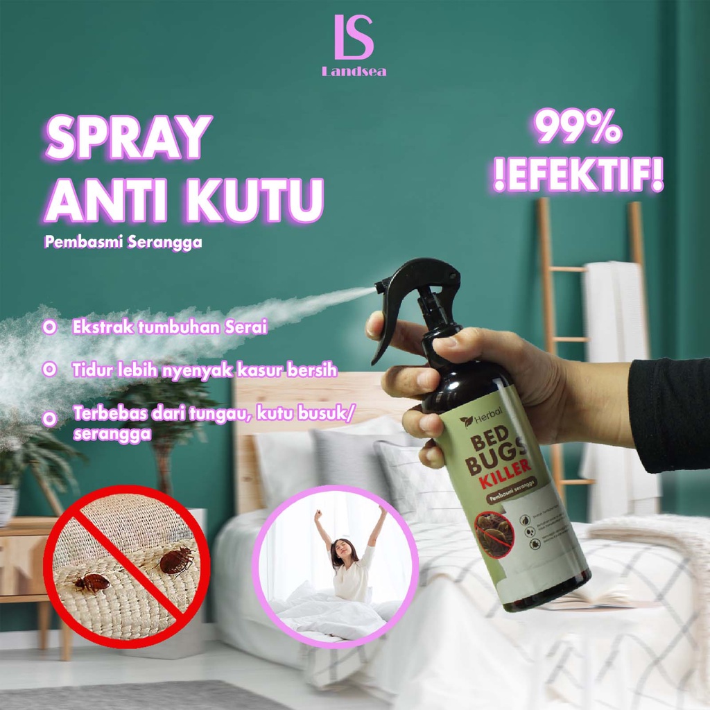 Landsea SPRAY ANTI KUTU &amp; SERANGGA / SEMPROTAN PEMBASMI TUNGAU / OBAT KUTU BUSUK / PEMBASMI KUTU KASUR - 300ML