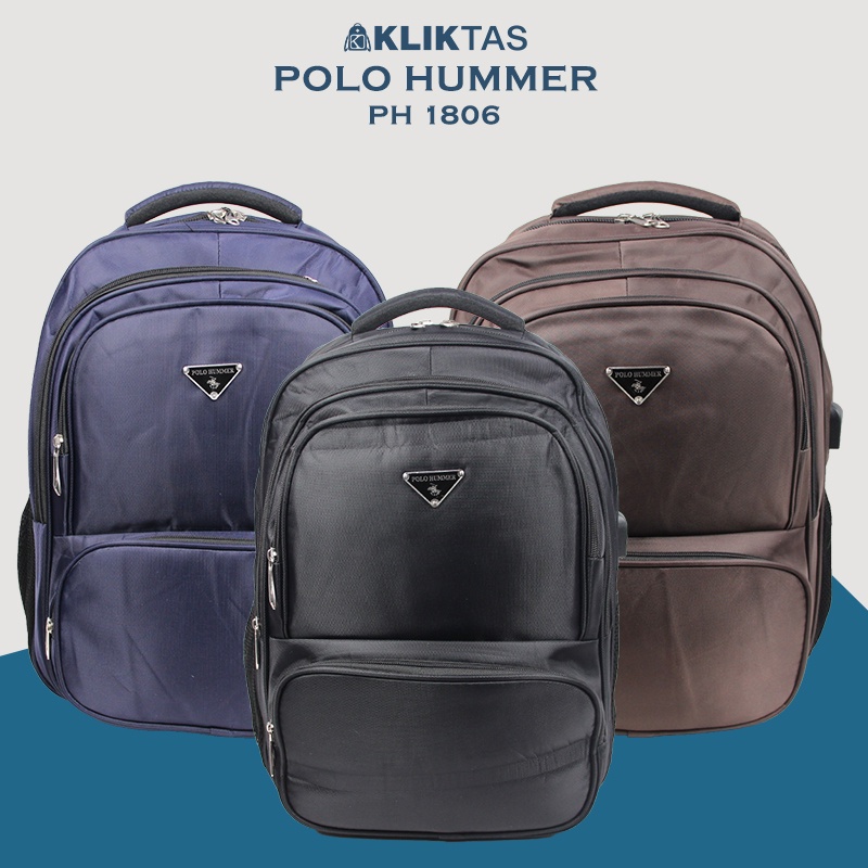 [KLIKTAS] Tas Ransel Laptop Besar Pria Backpack Import Polo Hummer 1806