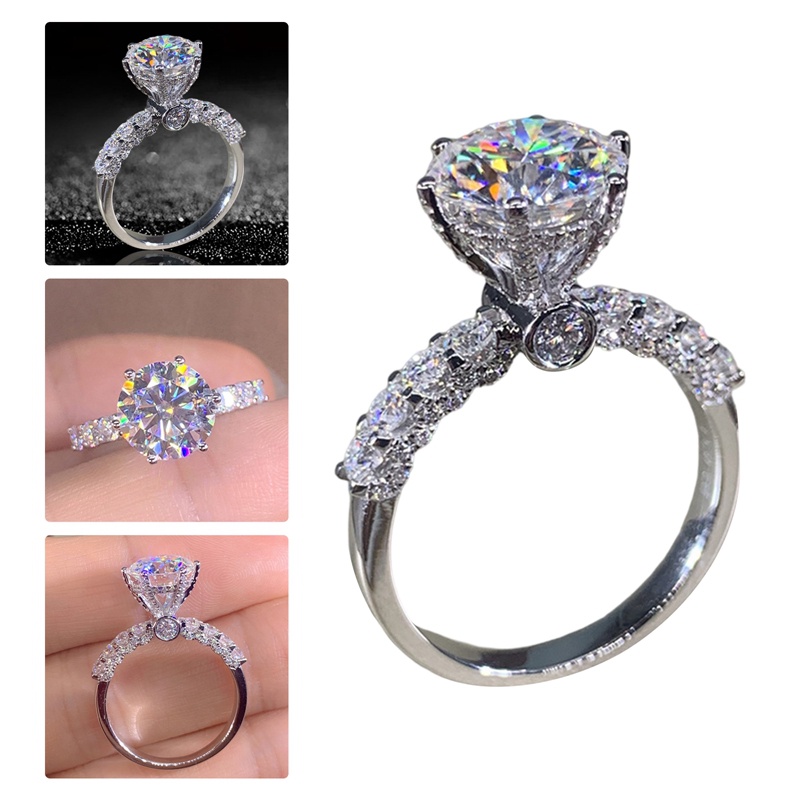 Cincin Kawin Desain Baru Untuk Wanita Perak Berlapis Cubic Zirconia Fashion Lady's Finger Accessories